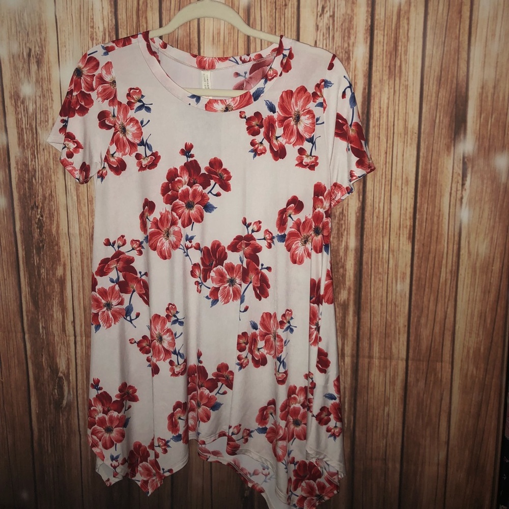 Floral shark bite tunic